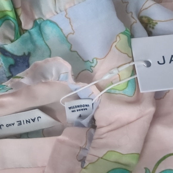 Pink Floral Top and Pleated Bubble Aqua Pant Set Janie And Jack Size 7 NWT - Picture 3 of 10